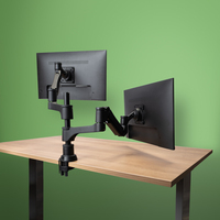 R-Go Tools Monitor arm R-Go Caparo Dual, for two monitors, adjustable with gas spring, 3-9 kg load capacity, 100% circular, black
