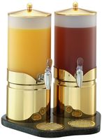 FRILICH ELEGANCE Saftkanne Ensemble 2x5 Liter, Mod. Gold, Behälter Opal