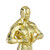 Relaxdays Siegerfigur, quadratischer Sockel, Figur mit Kranz, Siegertrophäe, Hollywood, Geschenkidee, 18 cm groß, gold
