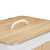 Relaxdays Wäschekorb Bambus mit Deckel, rechteckiger Wäschesammler, 2 Fächer, 95 l Volumen, faltbare Wäschebox, natur