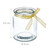 Relaxdays Windlicht, 12er Set, aus Glas, innen & außen, H x D: 9,5 x 8 cm, Teelichthalter mit Schleife, transparent/gold