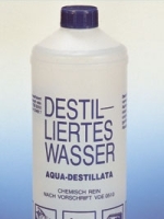 Destilliertes Wasser, Aqua destillata, Aquadest