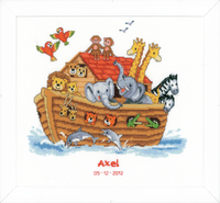 Counted Cross Stitch Kit: Birth Record: Noah's Ark