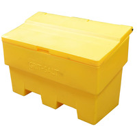 12 Cu Ft Grit Bin - 350 Litre / 350kg Capacity - Yellow Base with Recycled Black Lid