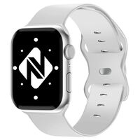 NALIA Silicone Cinturino Smart Watch compatible con Apple Watch Bracciale Ultra/SE Series 8/7/6/5/4/3/2/1, 42mm 44mm 45mm 49mm, per iWatch Orologio Fitness Donna e Uomo Bianco