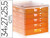 Fichero Cajones de Sobremesa Q-Connect 340X270X255 mm Apilables 5 Cajones Naranja Mandarina Translucido