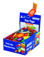 Kevron 56x30mm Assorted Colour KeyTags Pack of 100 in Display Box