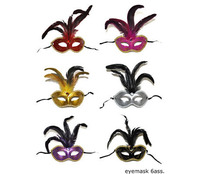 masque loup avec galon et plumes mix