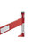 Juego de postes barrera con tablones, 6 postes, 10 tablones, rojo / blanco.
