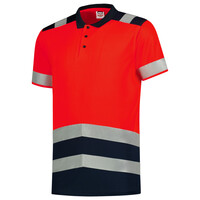 Tricorp poloshirt - High-Vis - bicolor - fluor red-ink - maat XXL
