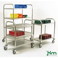 Kongamek stainless steel shelf trolleys - 3 Tier
