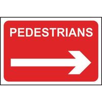 Pedestrians arrow right sign