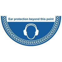 Floor Signs - ear protection beyond this point