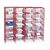Coloured wire mail sort units, red, 24 compartments