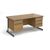 Essential office rectangular desk with cantliever leg and two fixed pedestals