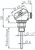 Zeichnung: Widerstandsthermometer mit kleinen Anschlusskopf, ohne Halsrohr