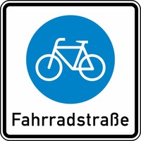 Verkehrszeichen VZ 244.1 Beginn einer Fahrradstraße, 600 x 600, Alform, RA 1