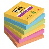 3M Post-it® 654 Super Sticky jegyzettomb, 76 x 76 mm, színes, 6 tomb/90 lap