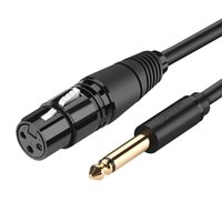 Przejściówka kabel audio do mikrofonu XLR żeński - 6.35 mm jack męski 3m czarny