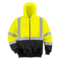 Pulóver Hi-Vis kéttónusú kapucnis sárga/fekete 4XL