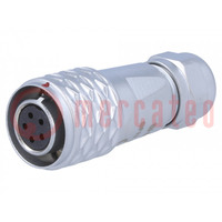 Stekker; SF12; vrouwelijk; PIN: 5; IP67; 4÷6,5mm; 5A; solderen; 180V