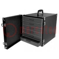 Set with drawers; portable; wood,polystyrene; black; black