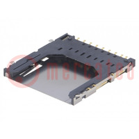 Connector: for cards; SD; push-push; SMT; on PCBs; gold-plated