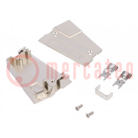 Plug case; PIN: 50; shielded; Locking: latch; Mat: steel; angled