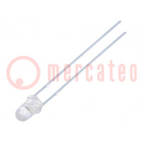 LED; 3mm; azzurro; 3500mcd; 30°; Frontale: convesso; 2,8÷3,6V