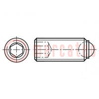 Ball latch; steel; BN 20214; Thread: M5; 25mm