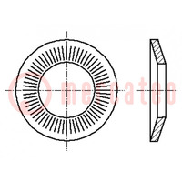 Washer; conical; M8; D=18mm; h=2.5mm; spring steel; Plating: zinc