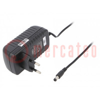 Power supply: switching; mains,plug-in; 12VDC; 2A; 24W; Plug: EU