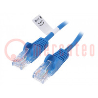 Patch cord; U/UTP; 6; Line; CCA; PVC; blau; 0,25m; 24AWG