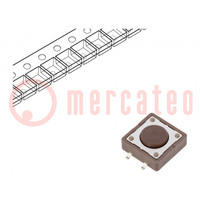 Microswitch TACT; SPST-NO; Pos: 2; 0.05A/12VDC; SMT; 1.57N; 4.3mm