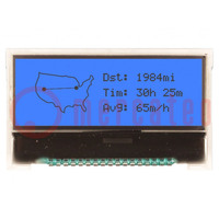 Afficheur: LCD; graphique; 128x32; COG,FSTN Positive; bleu; LED