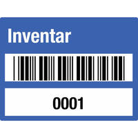 SafetyMarking Etik. Inventar Barcode u. 0001 - 1000, 4 x 3 cm Rolle Dokumentenf. Version: 02 - blau