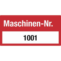 SafetyMarking Etik. Maschinen-Nr 1001 - 2000 4 x 2 cm 1000er Rolle, Schachf. Version: 03 - rot