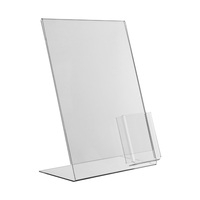 Stojak stołowy / Stojak na karty menu / Stojak L "Tiber" z przegródką na ulotki o długości DIN | 3 mm A3