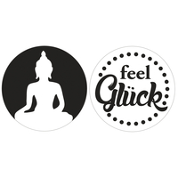 Produktfoto: Labels Buddha, feel Glück , 30mm ø