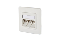 E-DAT modul 3 Port UP Cat.6A, reinweiß