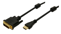 LogiLink 2m HDMI/DVI-D Negro
