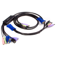 StarTech.com Conmutador Switch KVM de Cable - 2 puertos Vídeo VGA - Audio y USB - 2048x1536