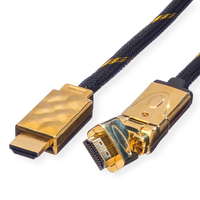 ROLINE GOLD HDMI High Speed Cable + Ethernet, 3D-Swivel 2 m cavo HDMI HDMI tipo A (Standard) Nero, Oro
