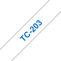 Brother TC-203 ruban d'étiquette Bleu sur blanc