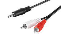 Goobay 51701 kabel audio 0,5 m 3.5mm 2 x RCA Czarny, Czerwony, Biały