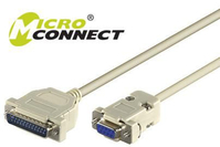Microconnect IBM029 kabel równoległy Szary 3 m DB-9 DB-25