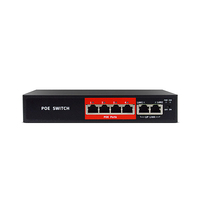 Jovision JVS-S06-4P-65W Netzwerk-Switch Fast Ethernet (10/100) Power over Ethernet (PoE) Schwarz, Rot