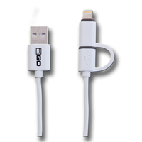 2GO 795637 USB-kabel 1 m USB A Micro-USB B/Lightning Wit