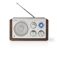 Nedis RDFM5110BN Radio portable Personnel Analogique Marron, Argent