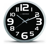 Esperanza EHC013K Wall Clock - Zurich - Black Mur Quartz clock Ovale Noir, Blanc